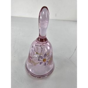 Fenton 2007 pink hand painted 4 1/2” High bell longeberger “ Artist Signed